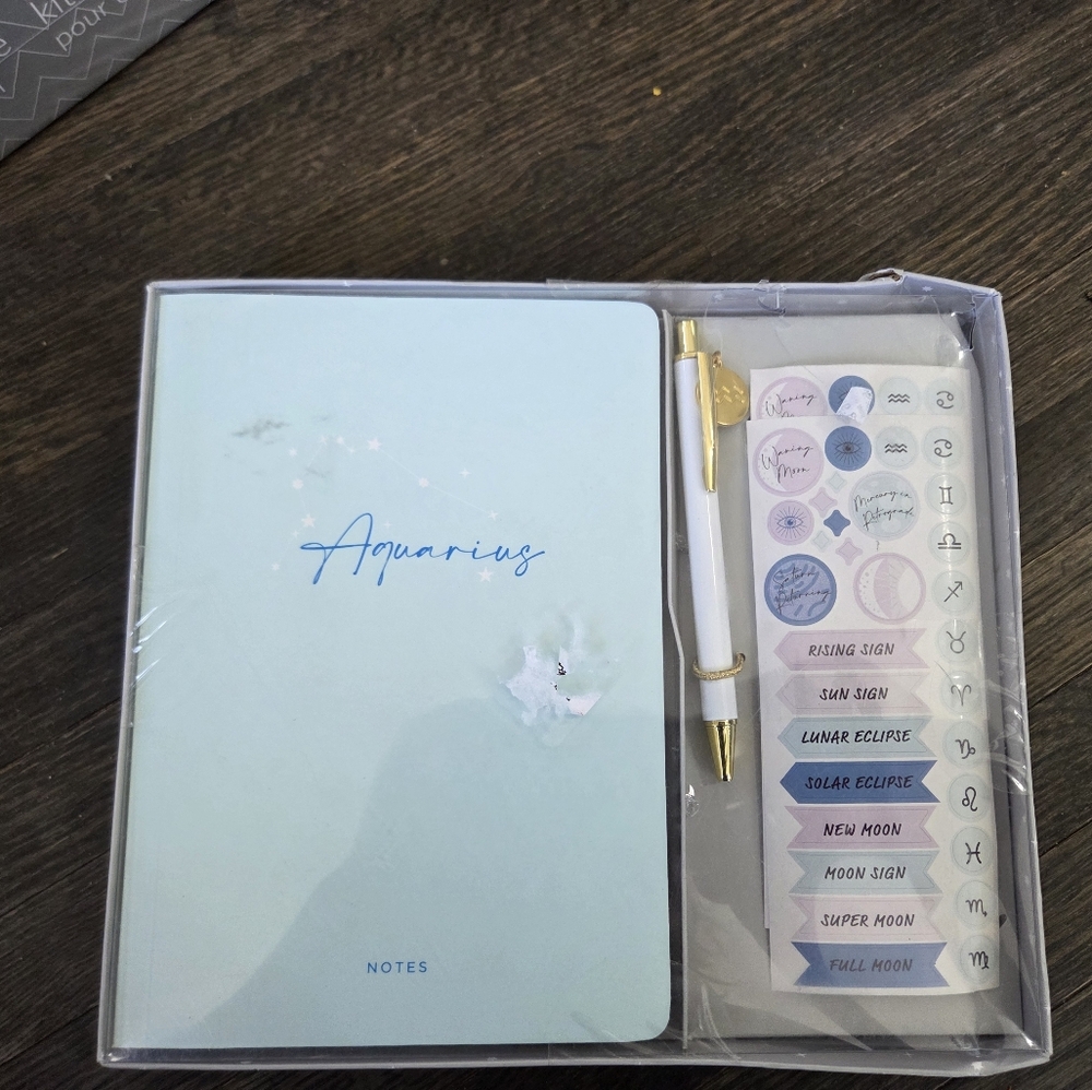 Aquarius journal kit from Gartner Studios astrological sign zodiac symbol